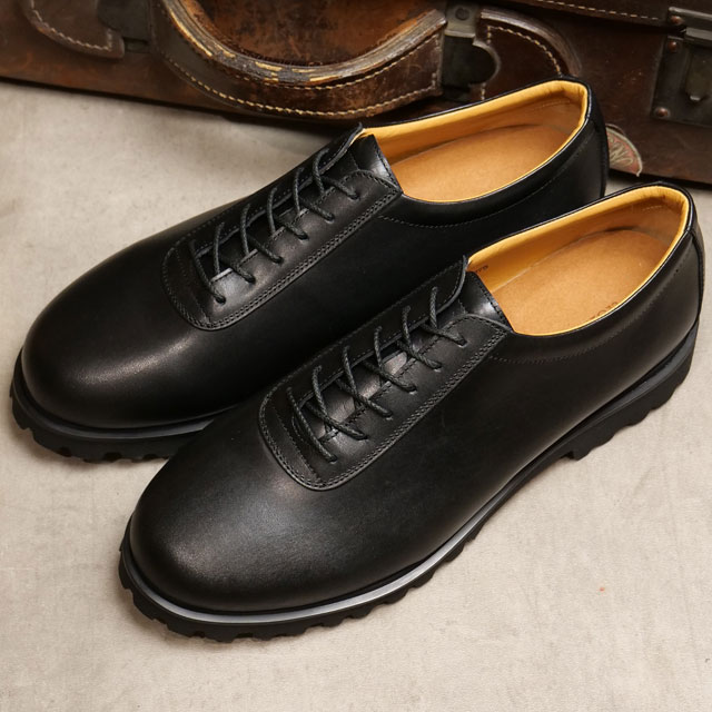 ブルーオーバー blueover マルコ タンクソール FW24 marco Tank sole メンズ 靴 男性用 日本製 プレーントゥ 防水レザー マッケイ製法 ブラック 正規取扱店の画像