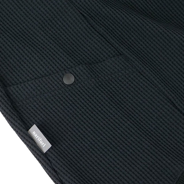 ナリフリ narifuri マルチテックワッフルクルーネックスウェット NF1173 FW24 メンズ トップス 長袖 吸汗速乾 UVカット BLACK 正規取扱店 | narifuri | 03