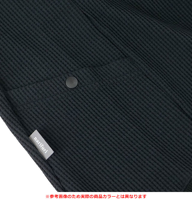 ナリフリ narifuri マルチテックワッフルクルーネックスウェット NF1173 FW24 メンズ トップス 長袖 吸汗速乾 UVカット CHARCOAL 正規取扱店 | narifuri | 03