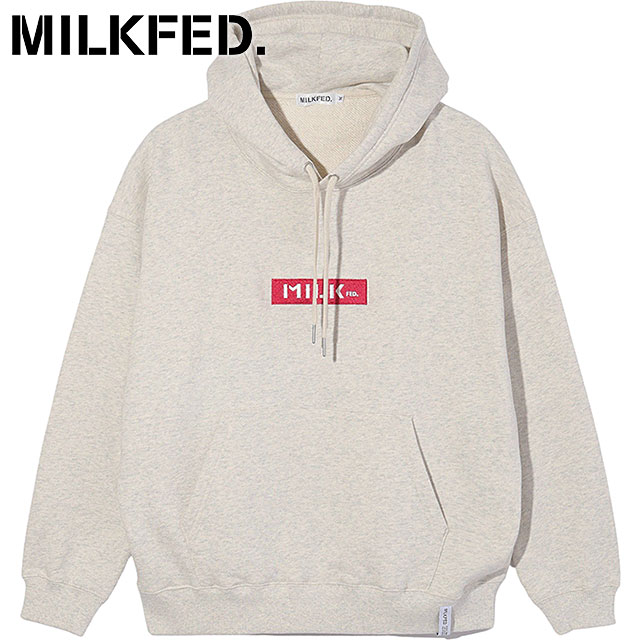 ミルクフェド MILKFED. バーロゴ ベーシック スウェットフーディー 103243012005 FW24 BAR LOGO BASIC SWEAT HOODIE スウェットパーカー 定番 OATMEAL