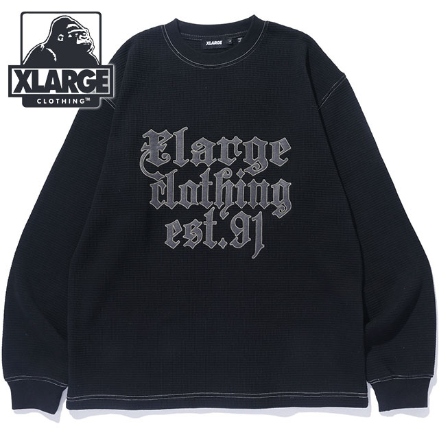 す*読様 x large 90s プリント ロンT Lサイズ XLARGE（エクストラ ラージ） オールドイングリッシュ EST.91 サーマル