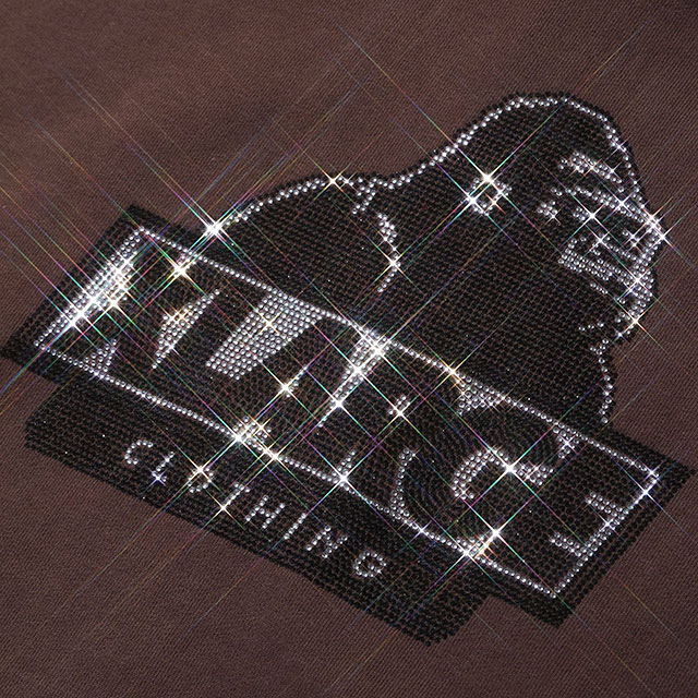xlarge グレーパーカー ストーン メンズ フーディー スウェット RHINESTONE OG ZIP HOODED SWEATSHIRT（パーカー）｜XLARGE