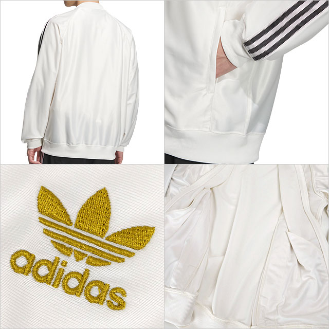 ieks 様^ ^Adidas ジャージ ホワイト×ゴールド 美品 アディダス アディカラー クラシック トラックトップ（ジャージ