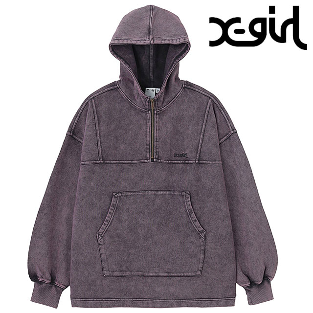 エックスガール X-girl フェイデッド アノラック スウェットフーディー 105251012006 SS25 FADED ANORAK SWEAT HOODIE レディース Xgirl PURPLE 正規取扱店