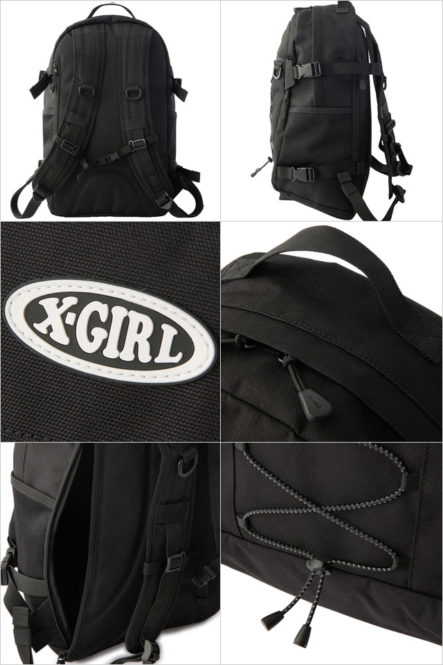X-girl（エックスガール） オーバルロゴ バンジーコード バックパック