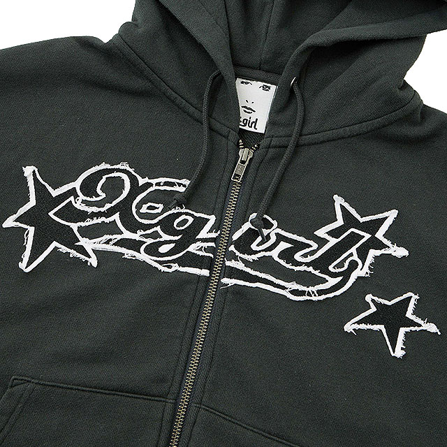 エックスガール X-girl エックスガールスターロゴ ジップアップフーディー 105251012004 SS25 X-girl STAR LOGO ZIP UP HOODIE レディース BLACK 正規取扱店 X-girl エックスガール エックスガールスターロゴ ジップアップ