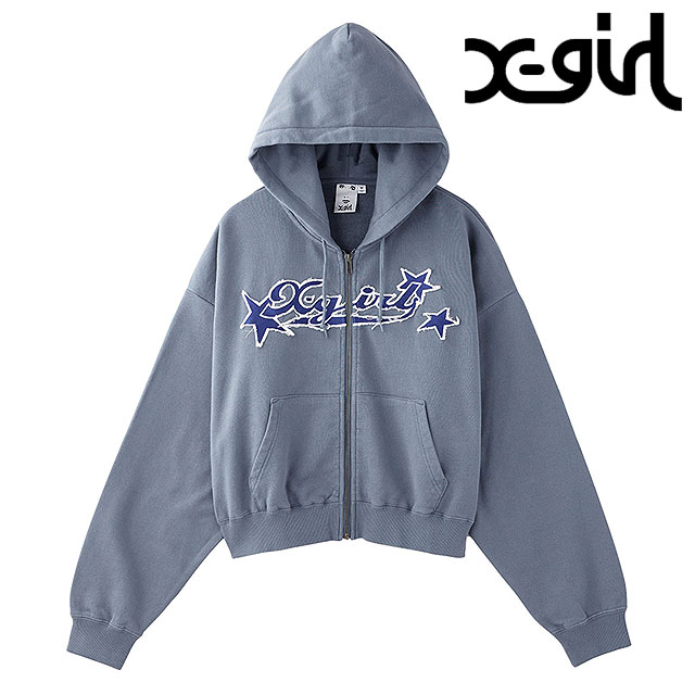 エックスガール X-girl エックスガールスターロゴ ジップアップフーディー 105251012004 SS25 X-girl STAR LOGO ZIP UP HOODIE レディース LtBLUE 正規取扱店