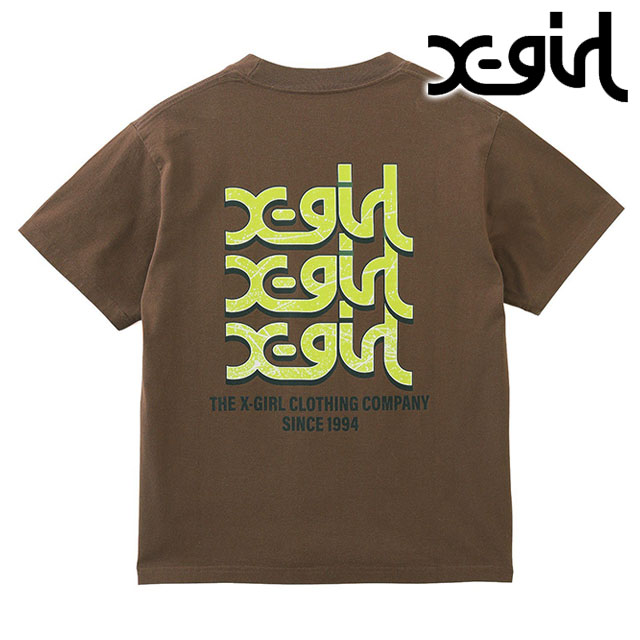 エックスガール X-girl ドリッピングペイントロゴ ショートスリーブ Tシャツ 105251011010 SS25 DRIPPING PAINT LOGO S S TEE レディース WHITE  正規取扱店 エックスガール X-girl ピコ コラボ ショートスリーブTシャツ