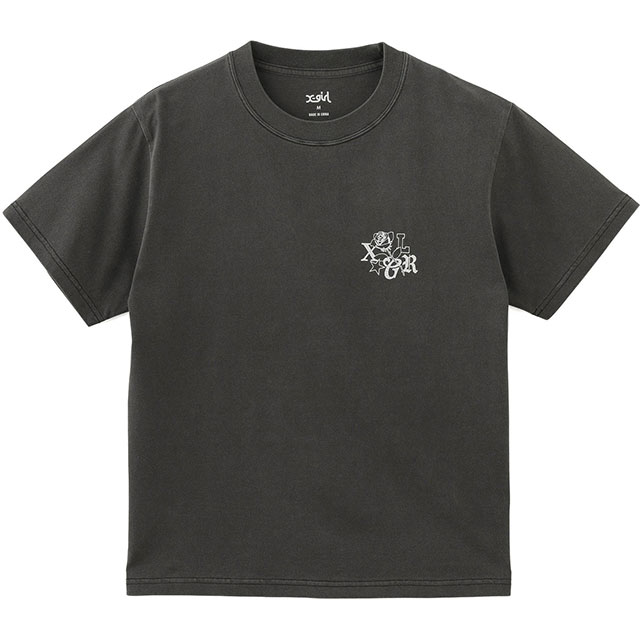 エックスガール X-girl ローズロゴ フェイデッド ショートスリーブ Tシャツ 105251011016 SS25 ROSE LOGO FADED S S TEE レディース OLIVE  正規取扱店 X-girl エックスガール ローズロゴ フェイデッド ショート
