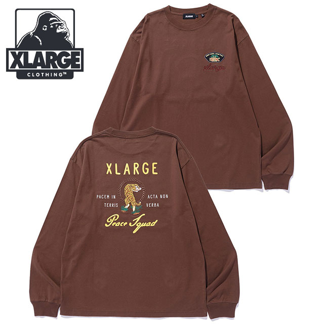 XLARGE PEACE ピース スクワッド 長袖 Tシャツ 送料込 XLARGE エクストララージ ピース スクワッド ロングスリーブ T