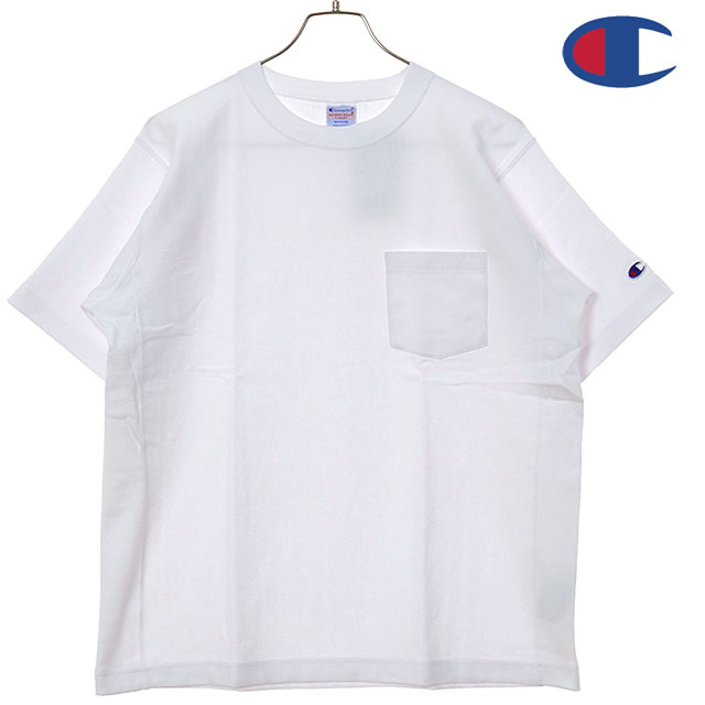 �`�����s�I�� Champion ���o�[�X�E�B�[�u �V���[�g�X���[�u �|�P�b�g T�V���c C3-Z319 SS25 REVERSE WEAVE SHORT SLEEVE POCKET T-SHIRT �z���C�g ���K�戵�X