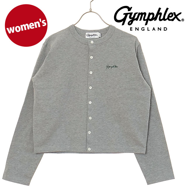 ジムフレックス Gymphlex ショート クルーネック カーディガン #GY-C0367 SCT SS25 SHORT CREW NECK CARDIGAN レディース TOP-GREY(GREEN) 正規取扱店