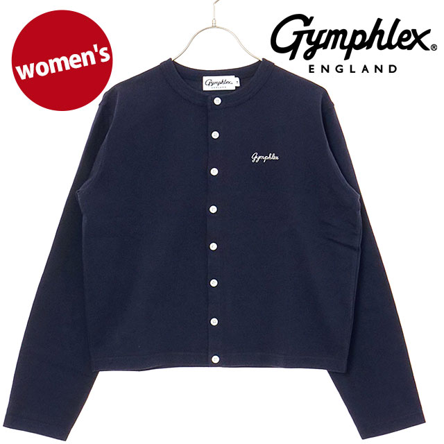 ジムフレックス Gymphlex ショート クルーネック カーディガン #GY-C0367 SCT SS25 SHORT CREW NECK CARDIGAN レディース NAVY(OFF WHITE) 正規取扱店