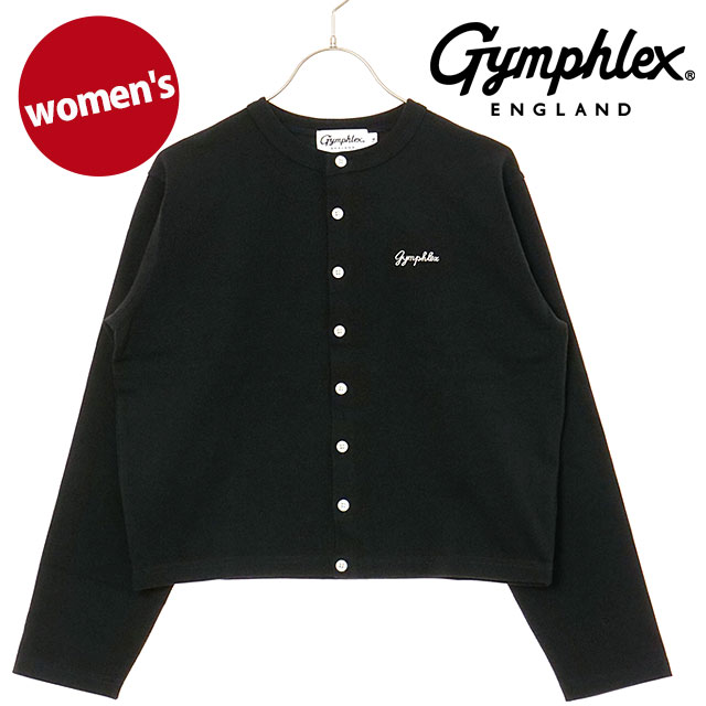 ジムフレックス Gymphlex ショート クルーネック カーディガン #GY-C0367 SCT SS25 SHORT CREW NECK CARDIGAN レディース BLACK(OFF WHITE) 正規取扱店