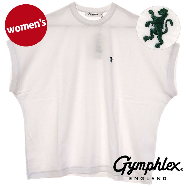 ジムフレックス Gymphlex クルーネック スリーブレス PO #GY-C0361 FLK SS25 CREW NECK SLEEVELESS P.O. レディース WHITE(GREEN)  正規取扱店