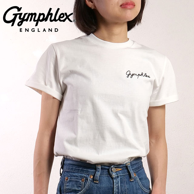 ジムフレックス Gymphlex ショートスリーブ Tシャツ #GY-C0446 COM SS25 S S T-SHIRT 定番 ロゴ刺繍 WHITE NAVY STRIPE(BLACK)  正規取扱店 GYMPHLEX ジムフレックス Gymphlex ショートスリーブ Tシャツ