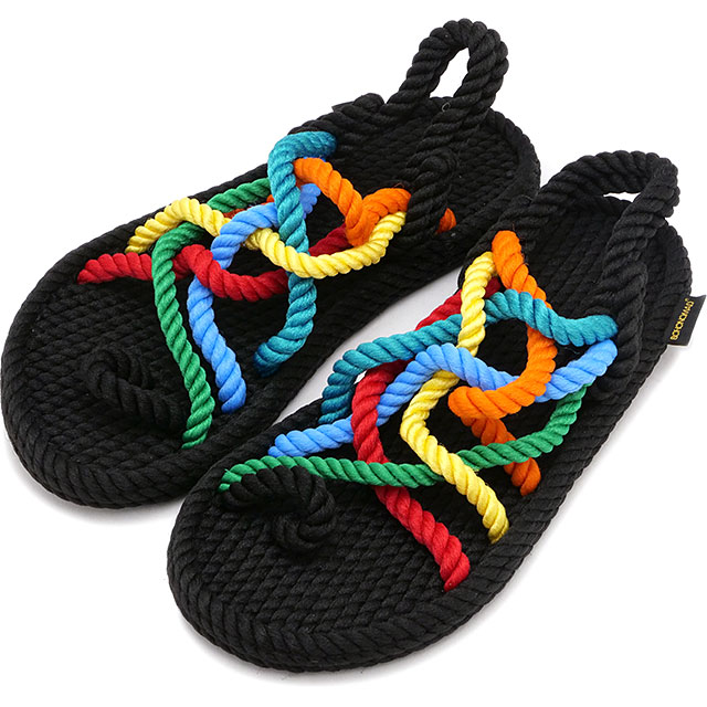 【SALE】ボホノマド BOHONOMAD ビーガンロープサンダル ケープポイント ナロー幅 [BOH00073 SS25] CAPE POINT レディース 靴 サスティナブル フラットサンダル ブラック・マルチカラー 正規取扱店【ts】 BOHONOMAD（ボホノマド） ビーガンロープサンダル ケープポイント