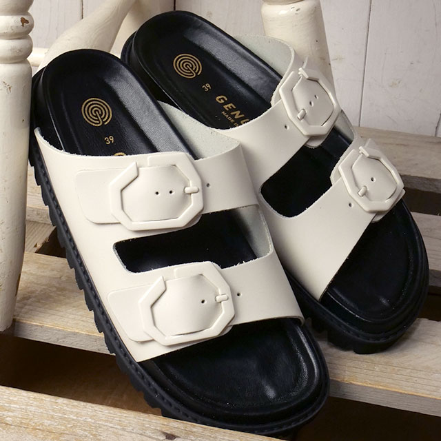 ジェニュインズ GENUINS サンダル ガリア G106276JT SS25 GALIA レディース 靴 コンフォート レザーサンダル LEATHER-OFF-WHITE 正規取扱店 | GENUINS | 01