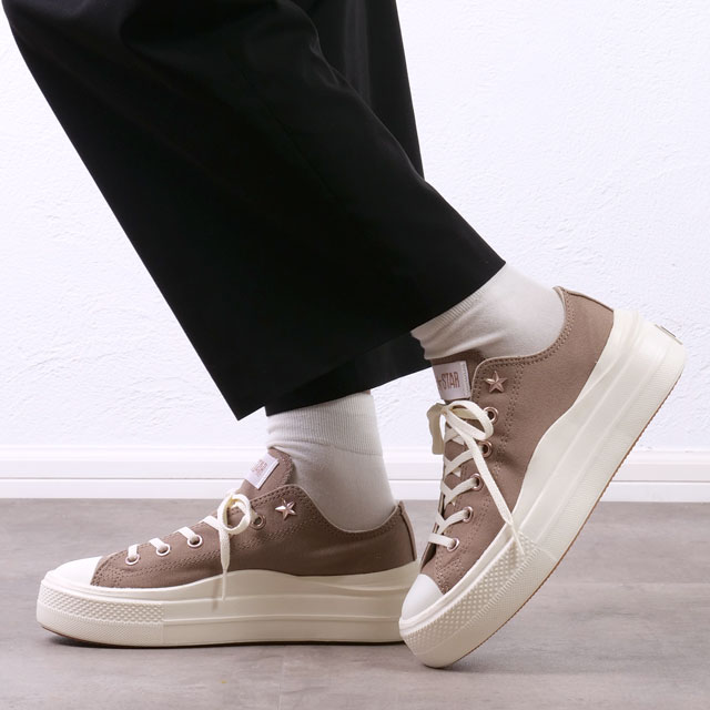 コンバース CONVERSE スニーカー オールスター ライト PLTS II PG OX 31314910 SS25 レディース 厚底シューズ グレージュ 正規取扱店 | CONVERSE | 01