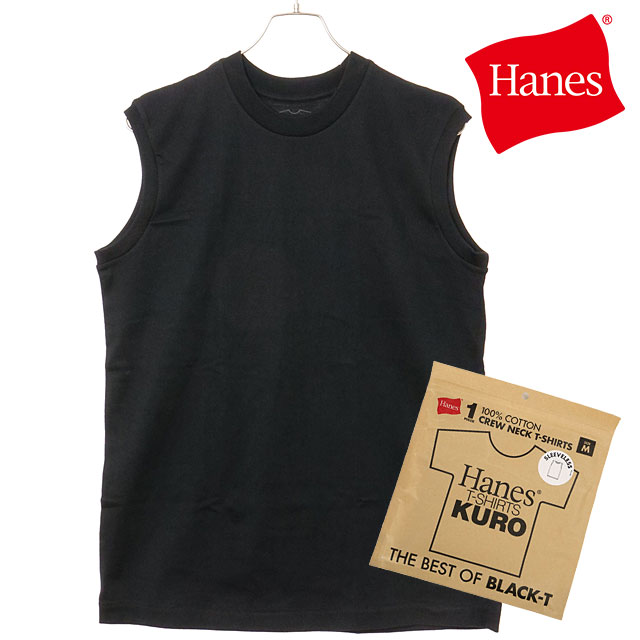 �w�C���Y Hanes �w�C���YT�V���c �N�� �X���[�u���XT�V���c HM3-B202 SS25 1P Hanes T-SHIRTS KURO �����Y �m�[�X���[�u �^���N�g�b�v���n BLACK ���K�戵�X