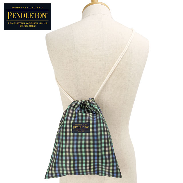 ペンドルトン PENDLETON ギンガム ショルダー ドローバッグ PDT-000-251026 SS25 GINGHAM SHOULDER DRAWBAG メンズ・レディース 鞄 巾着バッグ BLK  正規取扱店 | PENDLETON