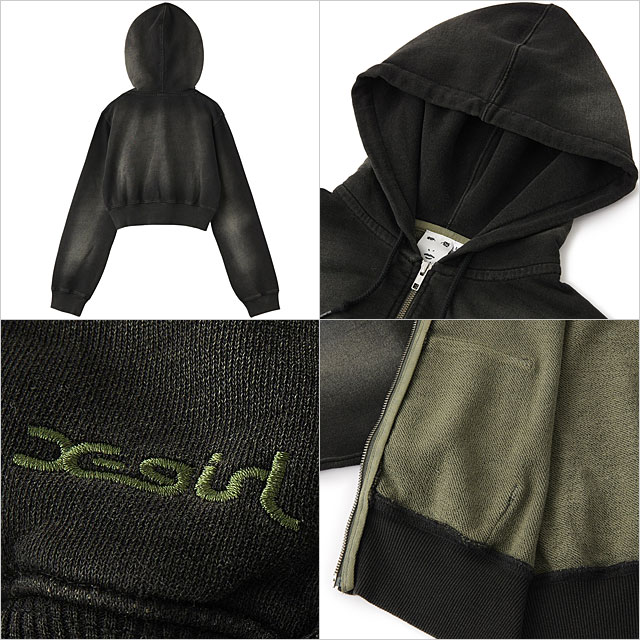 エックスガール X-girl フェイデッド コンパクト ロングスリーブ ジップアップフーディー 105252012001 SU25 xgirl OLIVE オリーブ 正規取扱店 | X-girl | 02