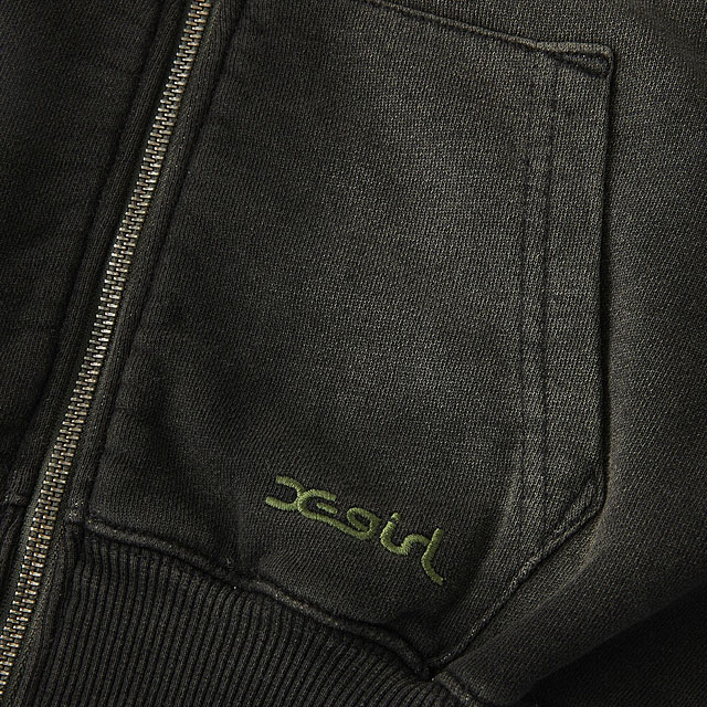 エックスガール X-girl フェイデッド コンパクト ロングスリーブ ジップアップフーディー 105252012001 SU25 xgirl OLIVE オリーブ 正規取扱店 | X-girl | 03