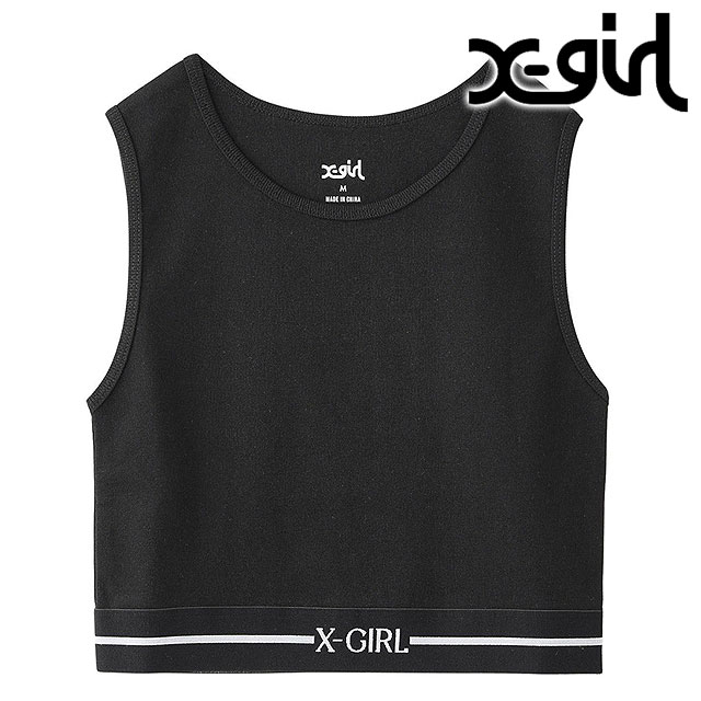 エックスガール X-girl ロゴアンドストライプ タンクトップ 105252013024 SU25 LOGO AND STRIPE TANK TOP レディース BLACK ブラック 黒  正規取扱店