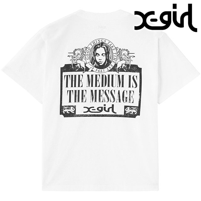 エックスガール X-girl ヴィンテージラベルプリントロゴ シュートスリーブTシャツ 105252011039 SU25 半袖 xgirl WHITE ホワイト 白  正規取扱店