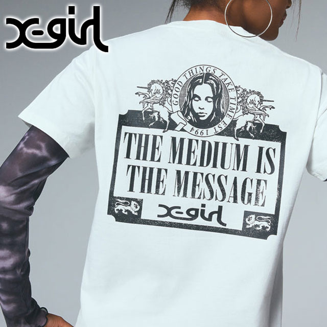 X-girl（エックスガール） ヴィンテージラベルプリントロゴ シュート