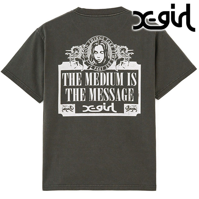 エックスガール X-girl ヴィンテージラベルプリントロゴ シュートスリーブTシャツ 105252011039 SU25 半袖 xgirl WHITE ホワイト 白  正規取扱店 X-girl エックスガール ヴィンテージラベルプリントロゴ