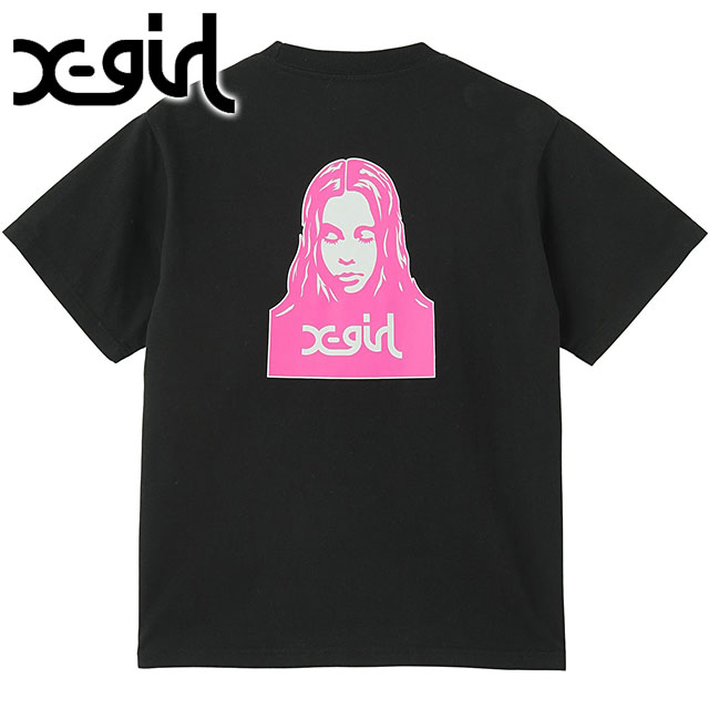 X-girl エックスガール フェイス ラグランショートスリーブ