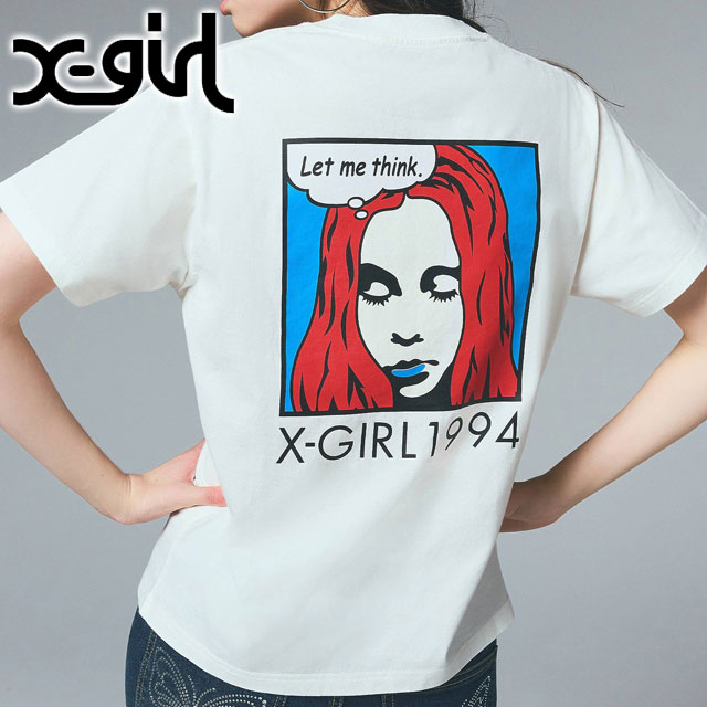 tシャツ フェイクスエードTシャツ レディース X-girl（エックスガール）の「WORDS FACE S/S TEE/ワーズ