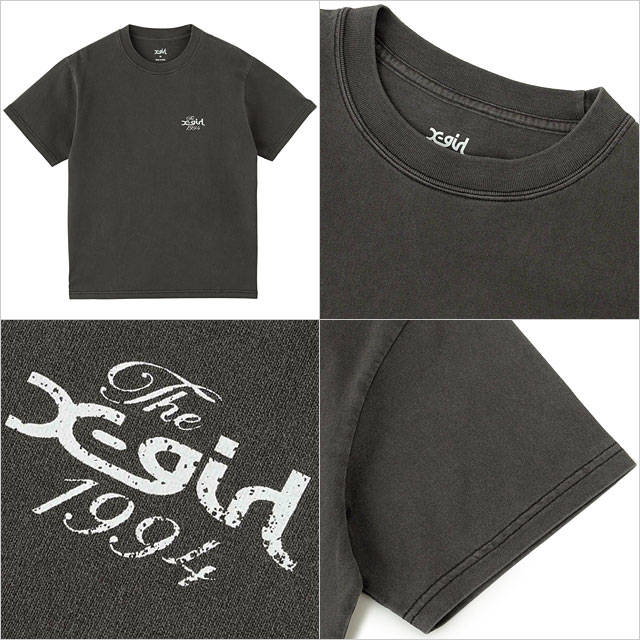 エックスガール X-girl ピグメント ディストレスドサイクルロゴ 半袖Tシャツ 105252011017 SU25 PIGMENT DISTRESSED CIRCLE LOGO S S TEE 黒 正規取扱店 X-girl エックスガール ピグメント ディストレスドサイクルロゴ