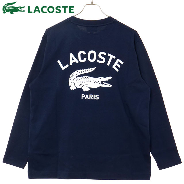 ラコステ LACOSTE PARISロゴヘビーオンスTシャツ TH9396-99-166 FW25 メンズ トップス 長袖 ネイビー 正規取扱店 | LACOSTE