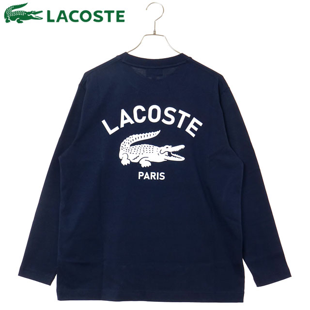 ラコステ LACOSTE PARISロゴヘビーオンスTシャツ TH9396-99-166 FW25 メンズ トップス 長袖 ネイビー 正規取扱店 | LACOSTE | 01