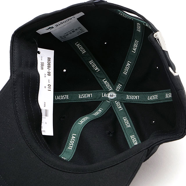 ラコステ LACOSTE ワンポイントワニロゴキャップ RK069J-99-011 FW25 メンズ 帽子 キャップ ブラック 正規取扱店 | LACOSTE | 03