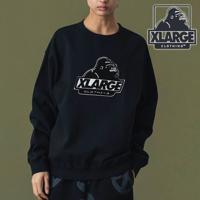 エクストララージ XLARGE オールドOG クルーネックスウェットシャツ 101253012002 FW25 トップス プルオーバー トレーナー BLACK 正規取扱店_1