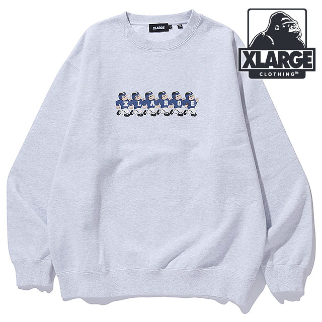 エクストララージ XLARGE フットボール クルーネックスウェットシャツ [101253012006 FW25] FOOTBALL CREWNECK SWEATSHIRT メンズ トップス プルオーバー トレーナー BLACK 正規取扱店 XLARGE（エクストラ ラージ） フットボール クルーネックスウェット
