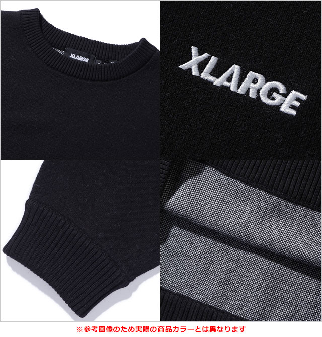 エクストララージ XLARGE OG クルーネックニット [101253015001 FW25] OG CREWNECK KNIT メンズ トップス コットンニット NAVY 正規取扱店 XLARGE（エクストラ ラージ） XLARGE OG クルーネックニット