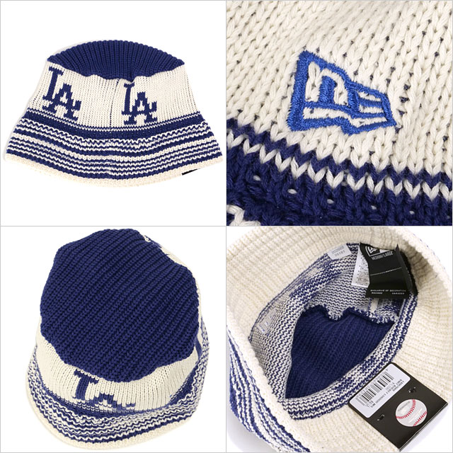 ニューエラ NEW ERA ニット バケットハット ロサンゼルス・ドジャース 14667669 FW25 KNIT BUCKET LOSDOD 帽子 インディゴブルー クローム  正規取扱店 | NEW ERA | 02