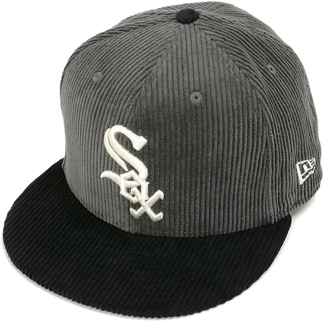 ニューエラ キャップ NEW ERA CAP 59FIFTY 8W コーディロイ シカゴ・ホワイトソックス 14668157 FW25 5950 MLB 8W CORD CHIWHI グレー ブラック 正規取扱店 | NEW ERA