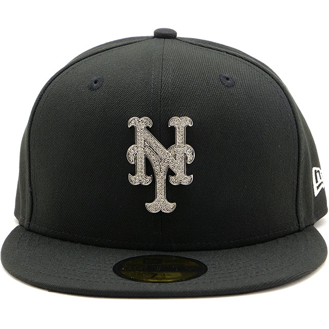ニューエラ キャップ NEW ERA CAP 59FIFTY ラインストーンバッジ ニューヨーク・メッツ 14668128 FW25 5950 RHINESTONE BADGE NEYMET ブラック 正規取扱店 | NEW ERA | 01