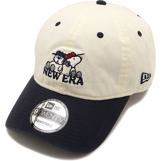 ニューエラ キャップ NEW ERA CAP 9TWENTY ピーナッツ 14682619 FW25 PEANUTS SNOOPY AND OLAF CHR スヌーピー コラボ クロームホワイト ネイビー 正規取扱店 | NEW ERA