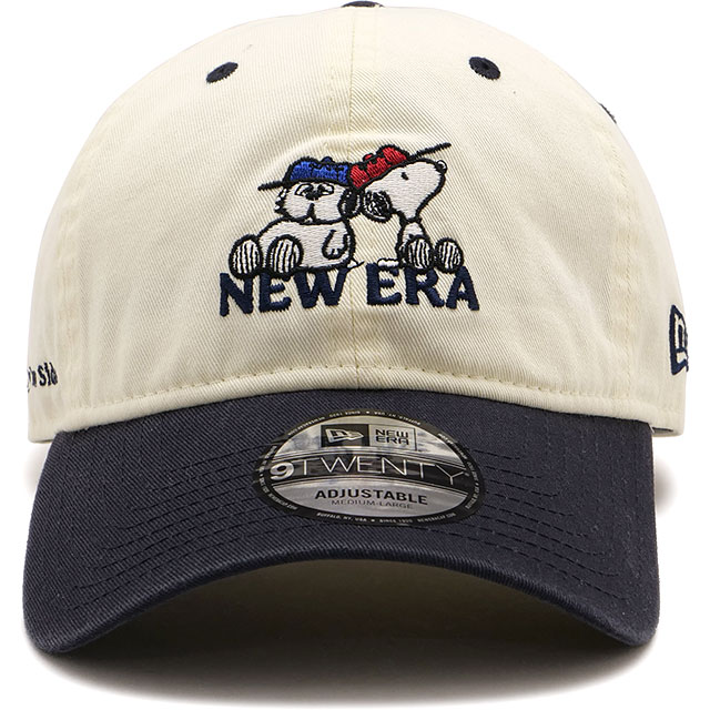 ニューエラ キャップ NEW ERA CAP 9TWENTY ピーナッツ 14682619 FW25 PEANUTS SNOOPY AND OLAF CHR スヌーピー コラボ クロームホワイト ネイビー 正規取扱店 | NEW ERA | 01