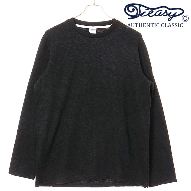 ティージー Tieasy オリジナルクルーネックシャツ [te002C FW25] Tieasy ORIGINAL CREWNECK メンズ トップス 長袖Tシャツ 日本製 オーガニックコットン BLACK 正規取扱店 TIEASY（ティージー） オリジナルクルーネックシャツ te002C FW25