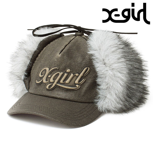 X-girl（エックスガール） ロゴ イヤーフラップキャップ 105254051001