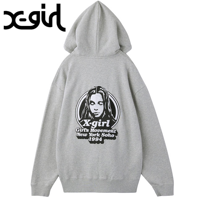 X-girl（エックスガール） ジップアップスウェットフーディー