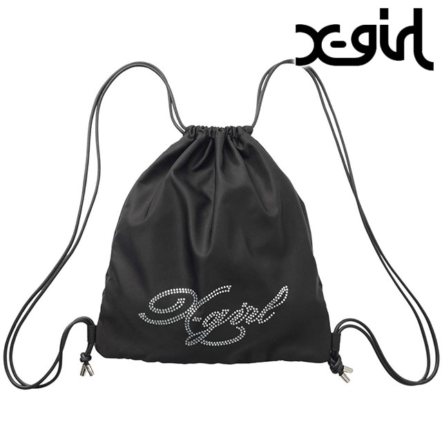 エックスガール X-girl ラインストーン ナップサック 105254053008 FW25 RHINESTONE KNAPSACK レディース xgirl リュックサック ブラック  正規取扱店 | X-girl | 01