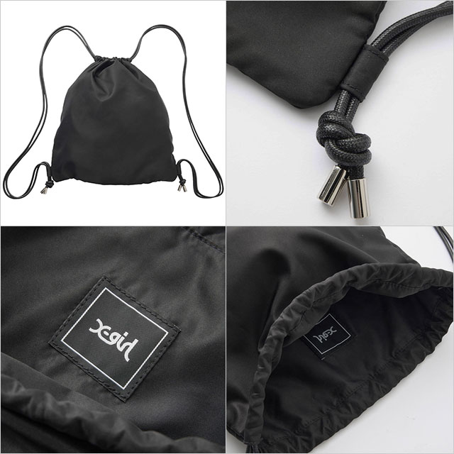 エックスガール X-girl ラインストーン ナップサック 105254053008 FW25 RHINESTONE KNAPSACK レディース xgirl リュックサック ブラック  正規取扱店 | X-girl | 02